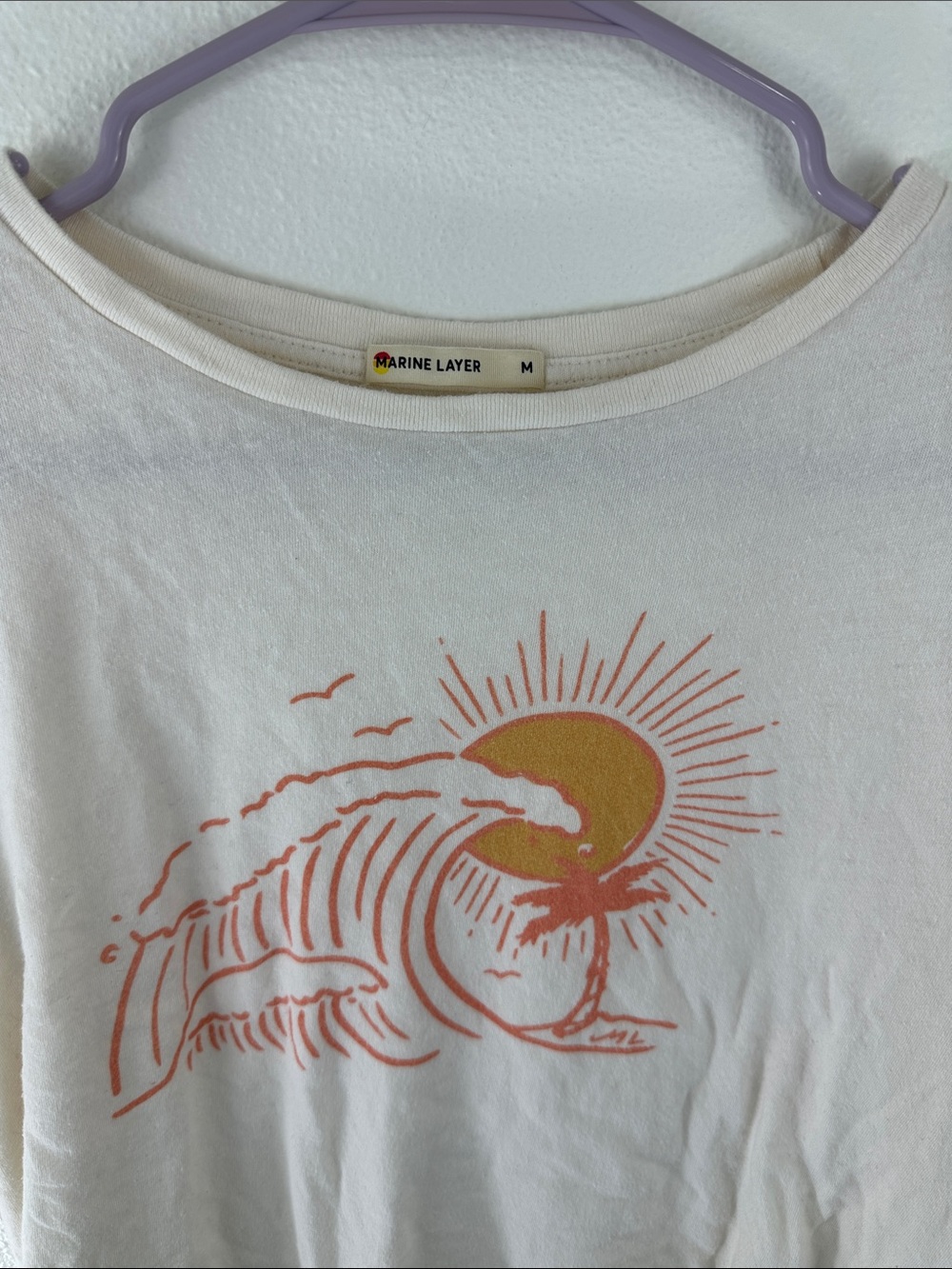 Marine Layer Crop Tee Wave and Sun Graphic Medium - Picture 2 of 8